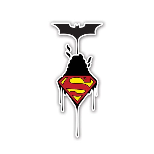 Batman vs Superman vinyl sticker design