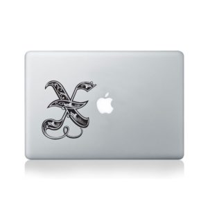 Illuminated Royal Letter X Macbook Decal